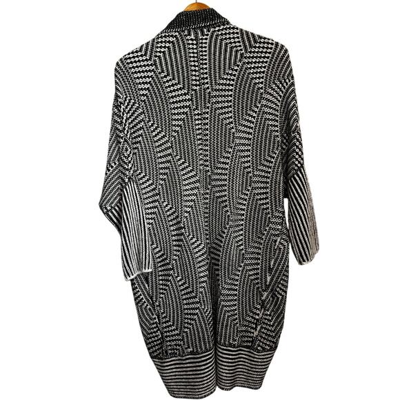 Aeropostale Grey & White Knit Open Front Long Cardigan Women’s Small - Picture 2 of 5
